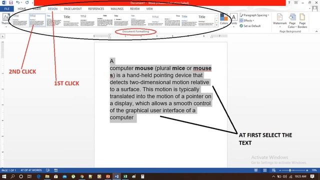 USES OF DOCUMENTS FORMATTING AND STYLE IN WORD PROCESSOR (M S WORD) смотреть онлайн