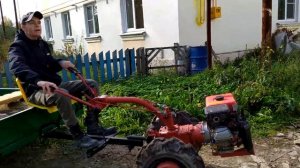 Подкалымили на перевозке дров на мотоблоке.(МТЗ-09Н)