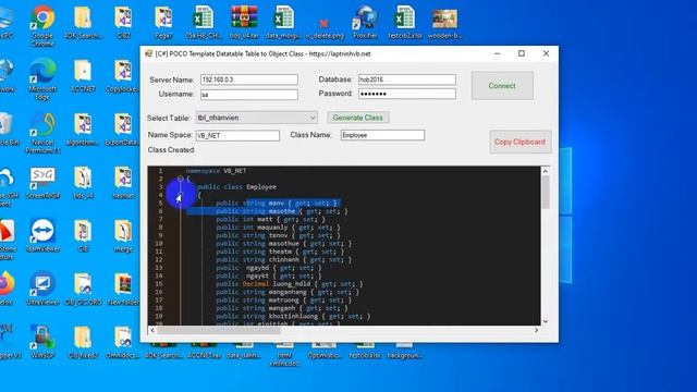 [C#] POCO Template Table Sqlserver to class object смотреть онлайн