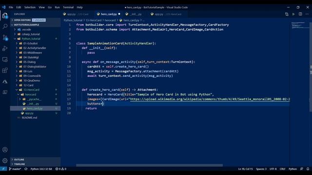 15 - Hero Card in Bot Framework #Python смотреть онлайн