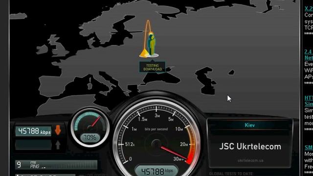 speedtest.net, Kiev, Ukraine, 280000 kb/s смотреть онлайн