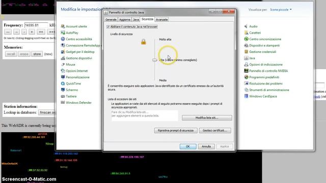 Corretto settaggio delle opzioni Java per l'utilizzo della radio SW Web based смотреть онлайн