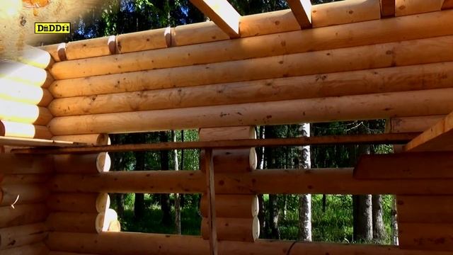 Дом из оцилиндрованного бревна под ключ - все этапы работ . смотреть онлайн