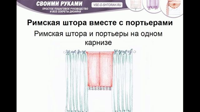 Как сочетать римские шторы с портьерами, ламбрекеном, тюлью и другим оформлением окна. смотреть онлайн