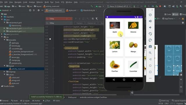 GridLayout + CardView and Open New Activity Item Click || Android GridLayout with Image and Text смотреть онлайн