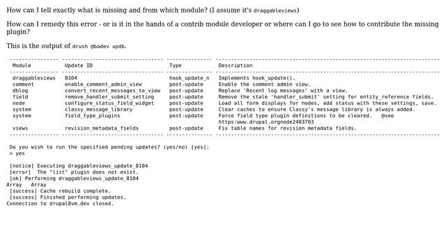 Drupal: "list" plugin does not exist after upgrading from Drupal 8.3.x to 8.4.2 смотреть онлайн