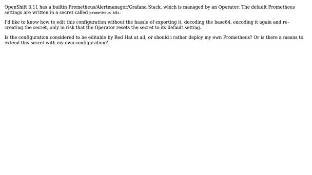 DevOps & SysAdmins: OpenShift 3.11: Edit Prometheus config managed by Operator смотреть онлайн