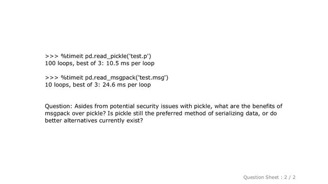 Pandas : Pandas msgpack vs pickle смотреть онлайн