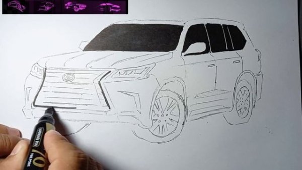 Lexus / LX 570 / Drawing car / HOW TO DRAW A CAR