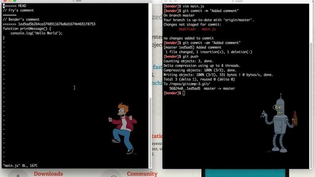 Вебинар Git Bootcamp. Часть 13 - как решать конфликты смотреть онлайн