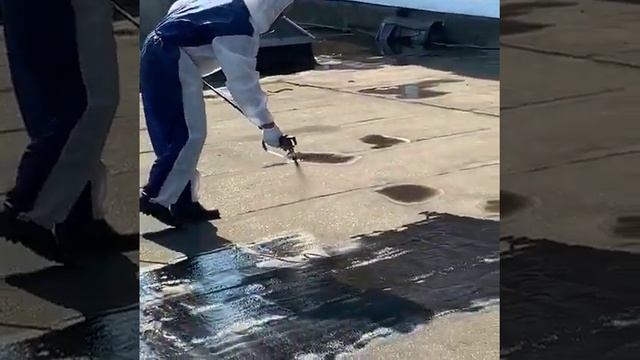 Нанесение гидроизоляционной полимерной мастики магир с армирующим материалом Геоманит смотреть онлайн