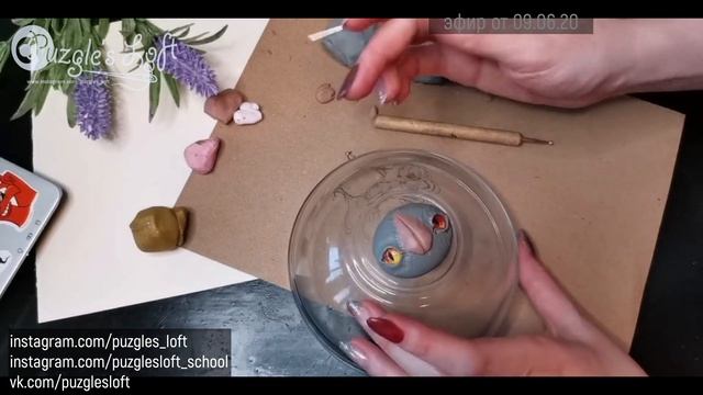 Создание игрушки в смешанной технике - Леплю мордочку летучей мышки (Прямой Эфир 09.06.21) смотреть онлайн