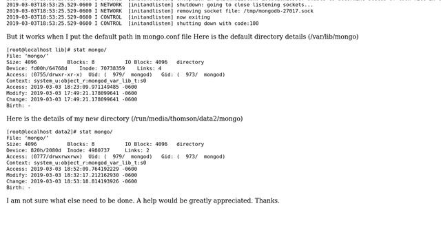 Databases: Can't change MongoDB default DB path смотреть онлайн