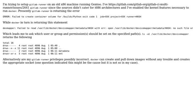 Gitlab-runner : Docker access to `/var/lib/docker/devicemapper` смотреть онлайн