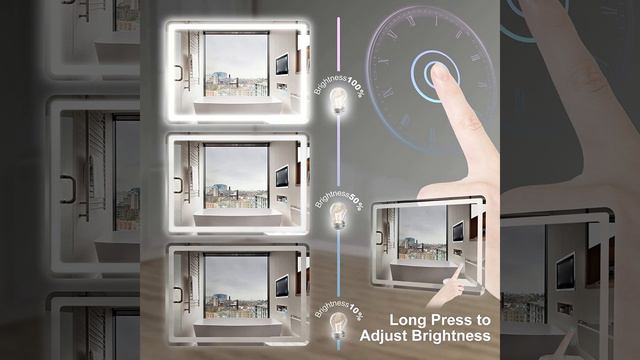 Bathroom LED Mirror | Anti-Fog Dimmable Wall Mounted Vanity Mirror With Lights смотреть онлайн