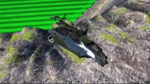 BeamNG drive - Leap Of Death Car Jumps & Falls Into Ice Tea Green
