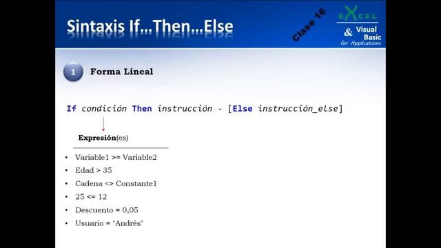 Construcción If...Then...Else – Clase 16 – Vídeo 1 de 3 – Programación del Excel con VBA смотреть онлайн