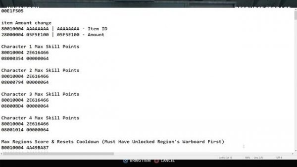 PS4 Generation Zero Save Wizard Quick Codes