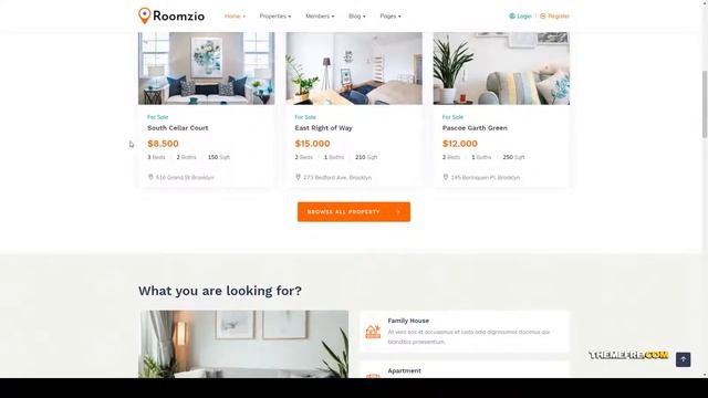 Roomzio - Real Estate WordPress Theme homes flat Build Website смотреть онлайн