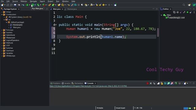 Learn JAVA OOP - Consrtuctors | Tutorial #13 | Java programming for beginners | Cool Techy Guy смотреть онлайн
