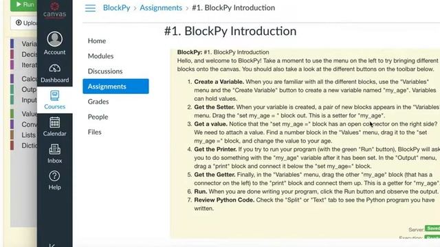 BlockPy - Python Tutorial - Lesson 1 - Introduction - Variable, Value, and Output смотреть онлайн