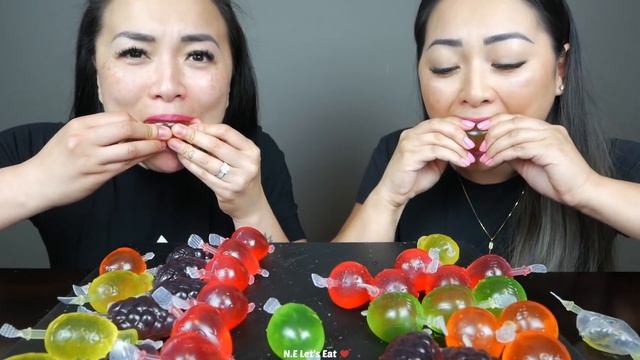Tik Tok Fruit Jelly RACE Challenge Mukbang | N.E Let's Eat смотреть онлайн