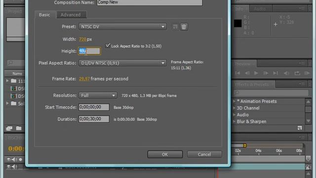 Создание новой композиции в Adobe After Effects CS4 смотреть онлайн