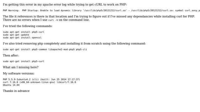 Ubuntu: PHP Startup Unable to load dynamic library смотреть онлайн