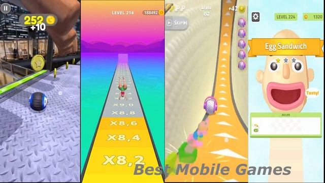 Going Balls vs Twerk Race vs Action Balls vs Sandwich Runner #97 I Satisfying Mobile Game смотреть онлайн