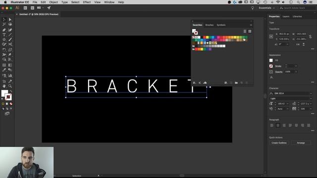 Editable Outline Stroke Text Effect | Illustrator CC Tutorial смотреть онлайн