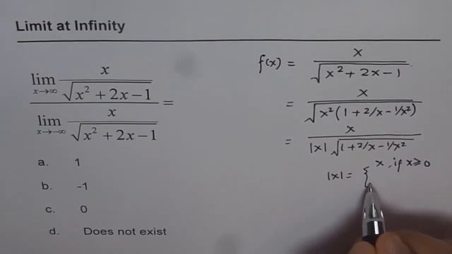 Q6 Ratio Of Limit At Infinity Rationalization MCV4U Calculus