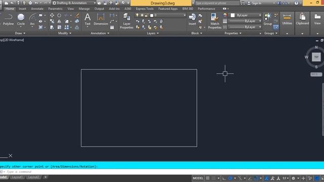 AutoCAD 1 10 SKETCHING TOOLS RECTANGLE COMMAND смотреть онлайн