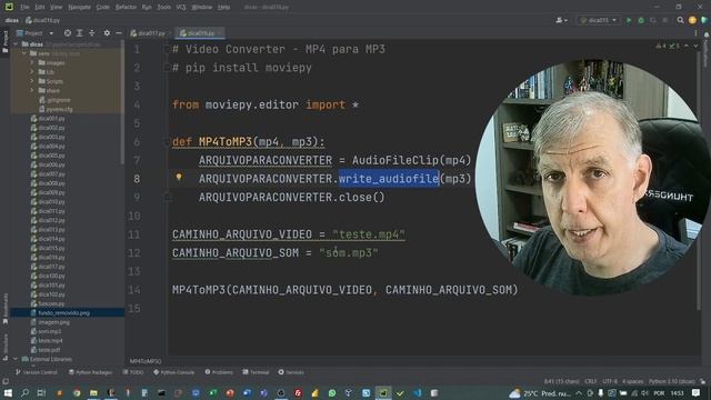 Como converter um vídeo MP4 em audio MP3 em Python? Dicas Pythonicias. Projeto pyPRO. смотреть онлайн