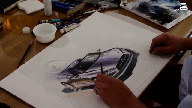 Car Design Tutorial: Linedrawing and Multi Colour Rendering - Timelapse смотреть онлайн