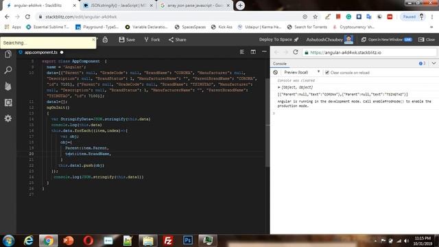 Modify Update JSON inside of an array in angular 8 typeScript JavaScript смотреть онлайн