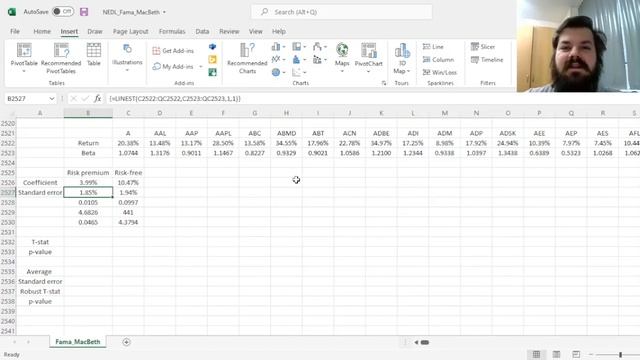 Fama-MacBeth regression explained: calculating risk premia (Excel) смотреть онлайн