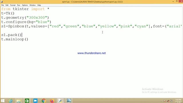 SPINBOX WIDGET IN TKINTER PROGRAMMING смотреть онлайн