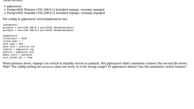 How to do automatic failover for PostgreSQL with application automatic switch? смотреть онлайн