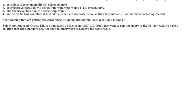 Databases: Recursive CTE throws temp tablespace is empty error смотреть онлайн