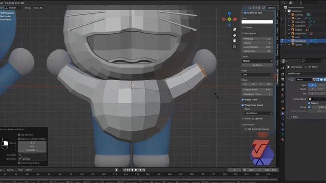 tutorial blender 3.2: modeling 3d doraemon смотреть онлайн