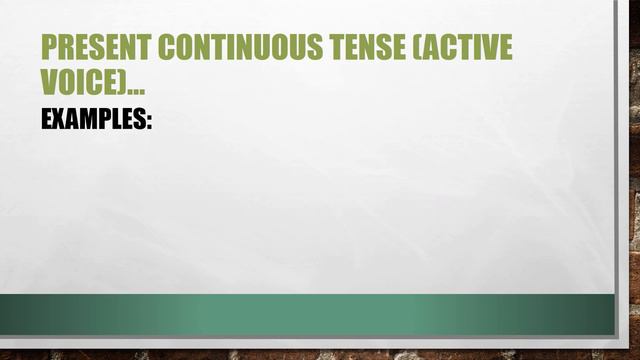 Present Continuous Tense (Active Voice) formula and exercise смотреть онлайн