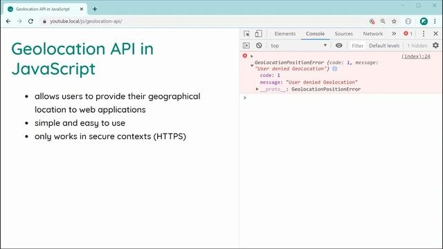 Using the Geolocation API - JavaScript Tutorial смотреть онлайн