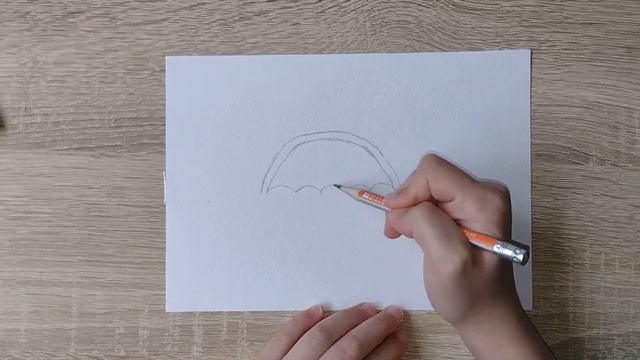 Рисуем зонтик - арбузик , прикольные скетчи , учимся рисовать. смотреть онлайн