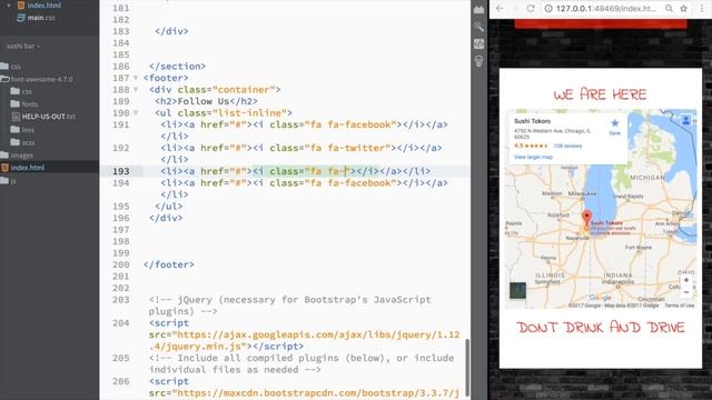 Responsive Website HTML5/CSS3/BOOTSTRAP/JQUERY 6 - Adding Footer смотреть онлайн