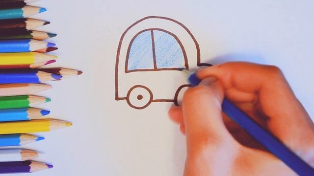 Как нарисовать машинку. Простое поэтапное рисование смотреть онлайн