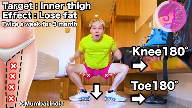 [1分] 100%内もも脂肪を減らす！(週2回3ヶ月間) [1 min] 100% Lose inner thigh fat twice a week for 3 month смотреть онлайн