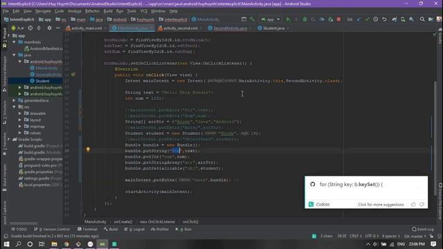 [Android Tutorial] Chapter 41: Intent Explicit Send Bundle смотреть онлайн