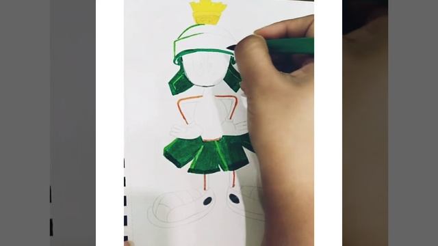 Marvin the Martian from Looney tunes , drawing and coloring, simple drawings for kids смотреть онлайн