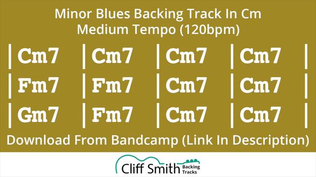 Cm - Medium Tempo Minor Blues Backing Track (120bpm)