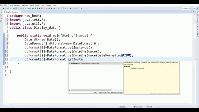 write a java program to Display date in different format смотреть онлайн